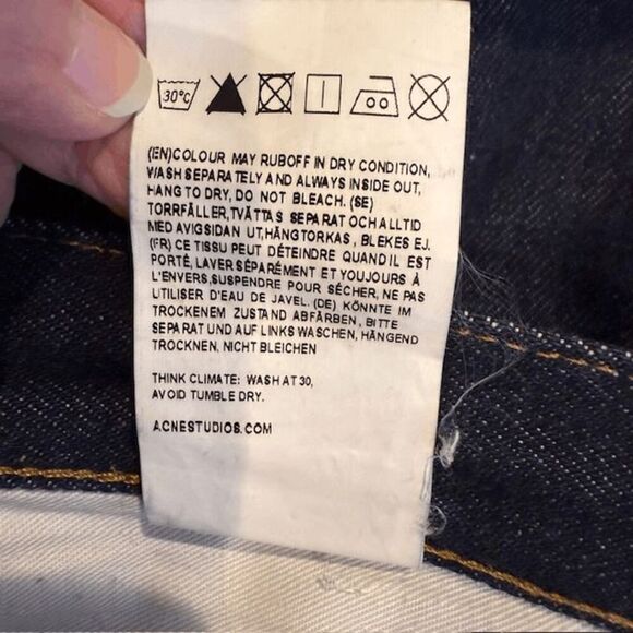 ACNE Studios Max New Raw Indigo Jeans Men's Blue Jeans Size 29 x 32 - Picture 6 of 10